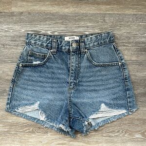 Cotton On Blue Jean Shorts High-Waisted Distressed